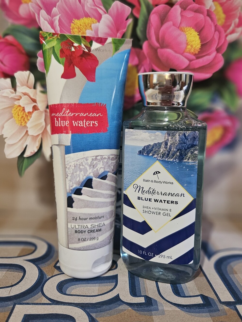 NWT Bath & Body Works Mediterranean Blue Waters 2-piece Set - Blue, White
